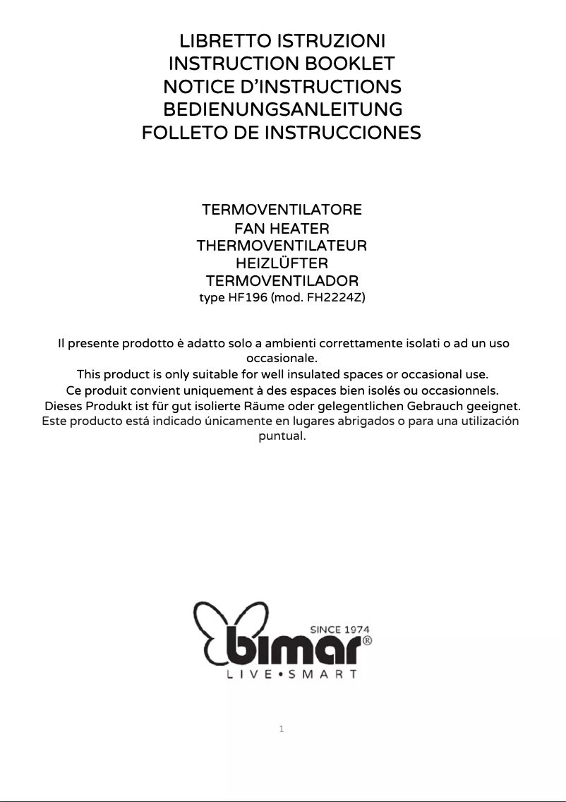 Imagen de la primera página del manual del dispositivo HF196