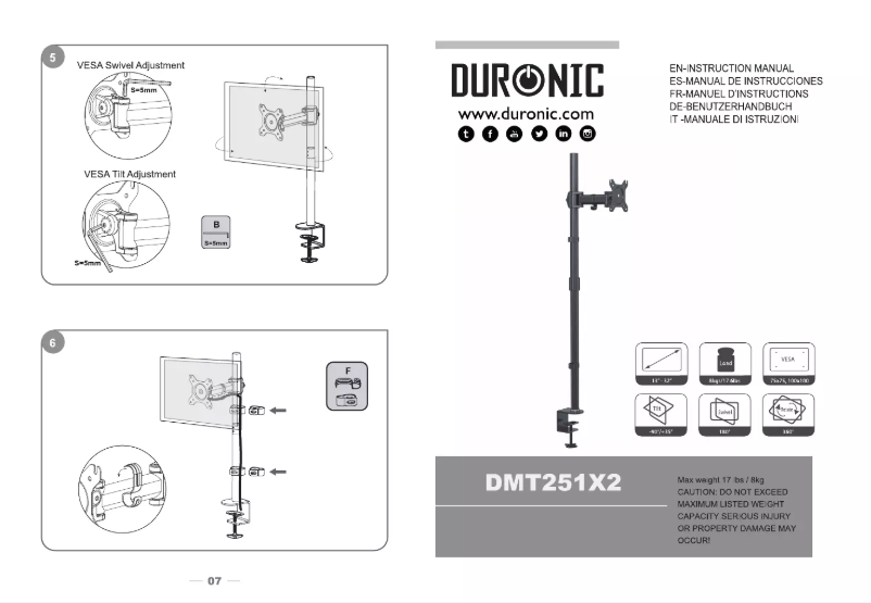 Página 1 del manual Manual de usuario Duronic DMT251X2
