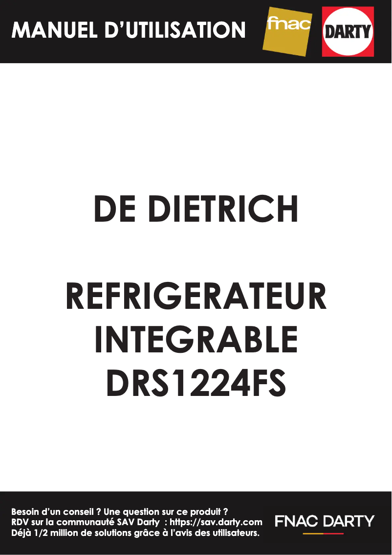 Página 1 del manual Manual de usuario De Dietrich DRS1224FS