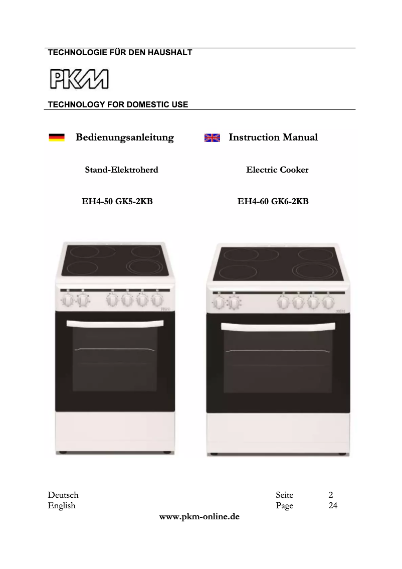 Página 1 del manual Manual de usuario PKM EH4-50 GK5-2KB