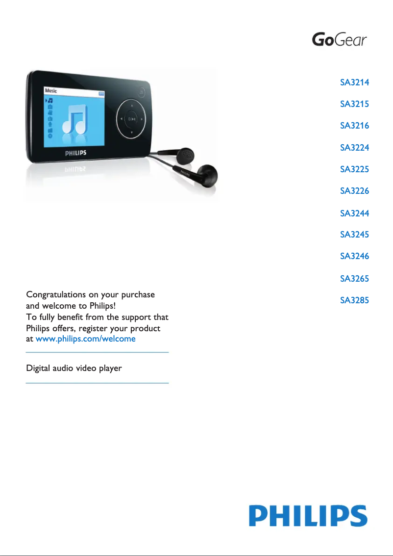 Imagen de la primera página del manual del dispositivo GoGear SA3215