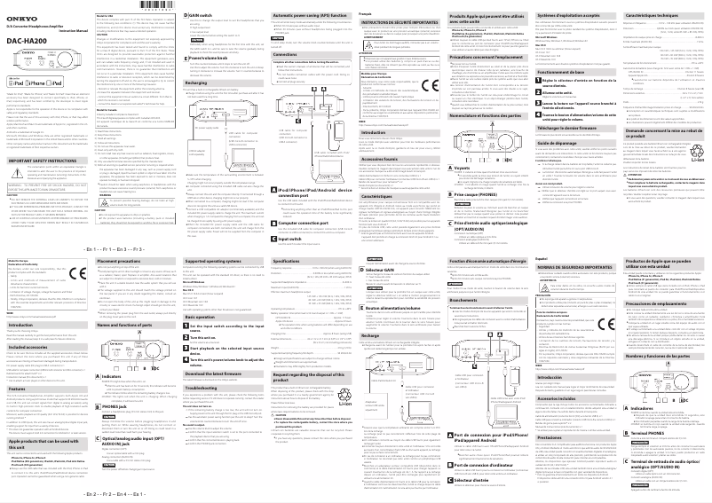 Imagen de la primera página del manual del dispositivo DAC-HA200(B)
