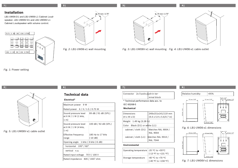 Imagen de la primera página del manual del dispositivo LB1-UW06V