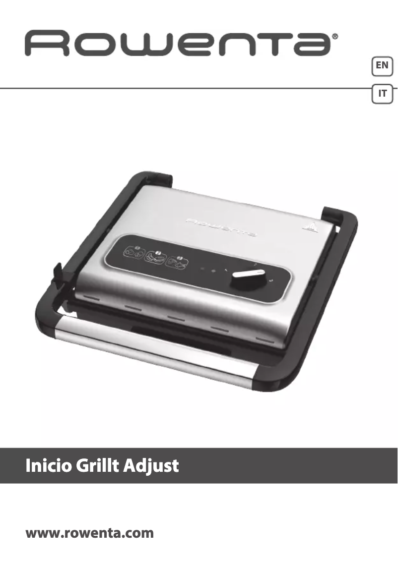 Página 1 del manual Manual de usuario Rowenta Inicio Grill Adjust GR242