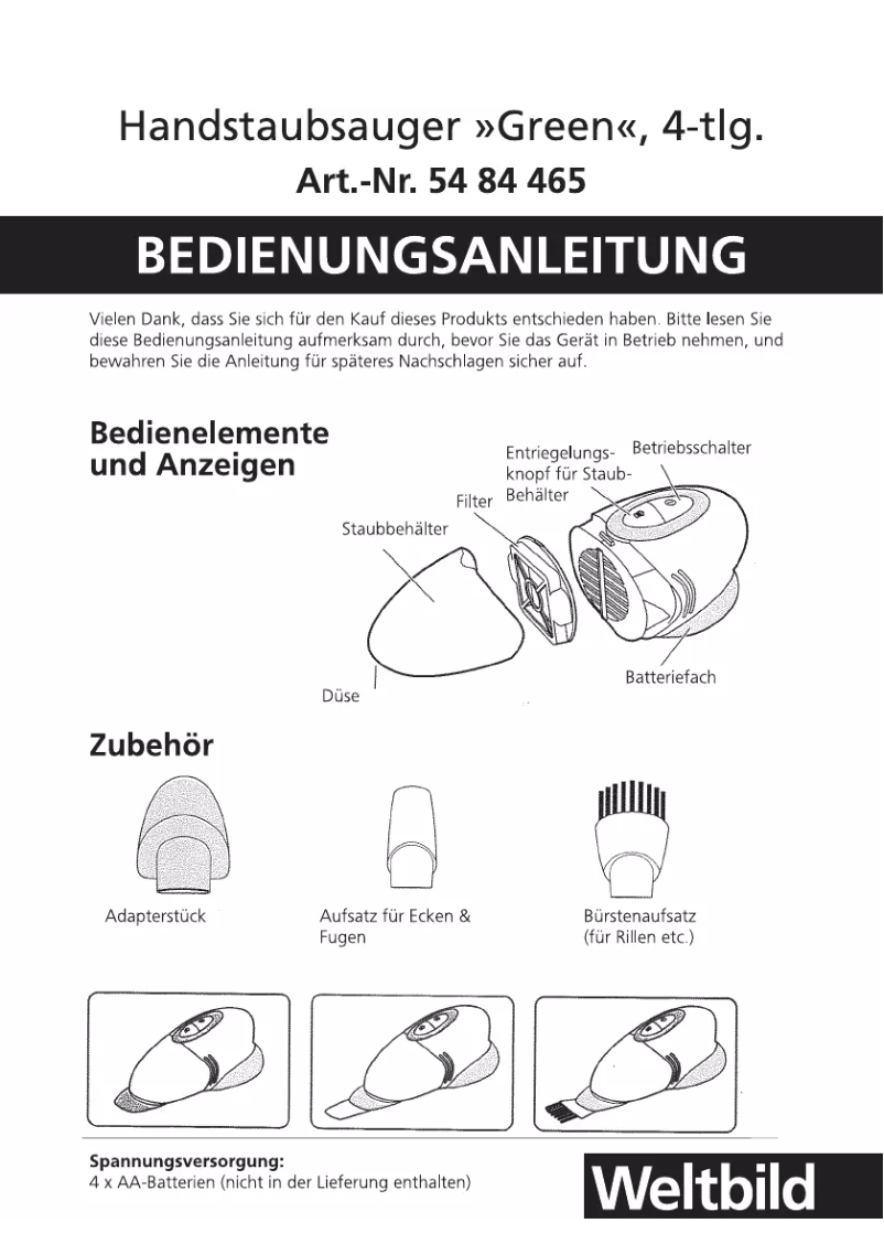 Página 1 del manual Manual de usuario Weltbild 54 84 465