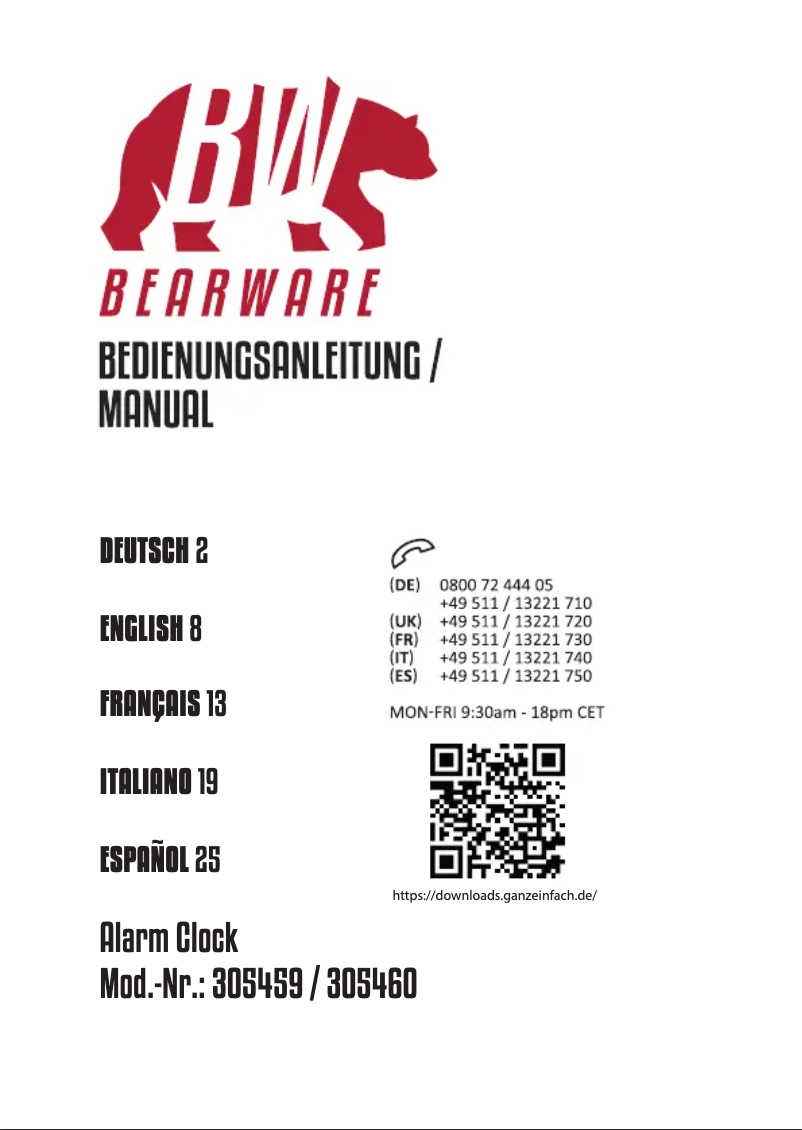 Imagen de la primera página del manual del dispositivo 305459