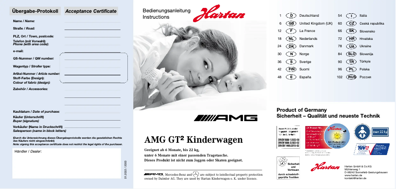 Imagen de la primera página del manual del dispositivo AMG GT