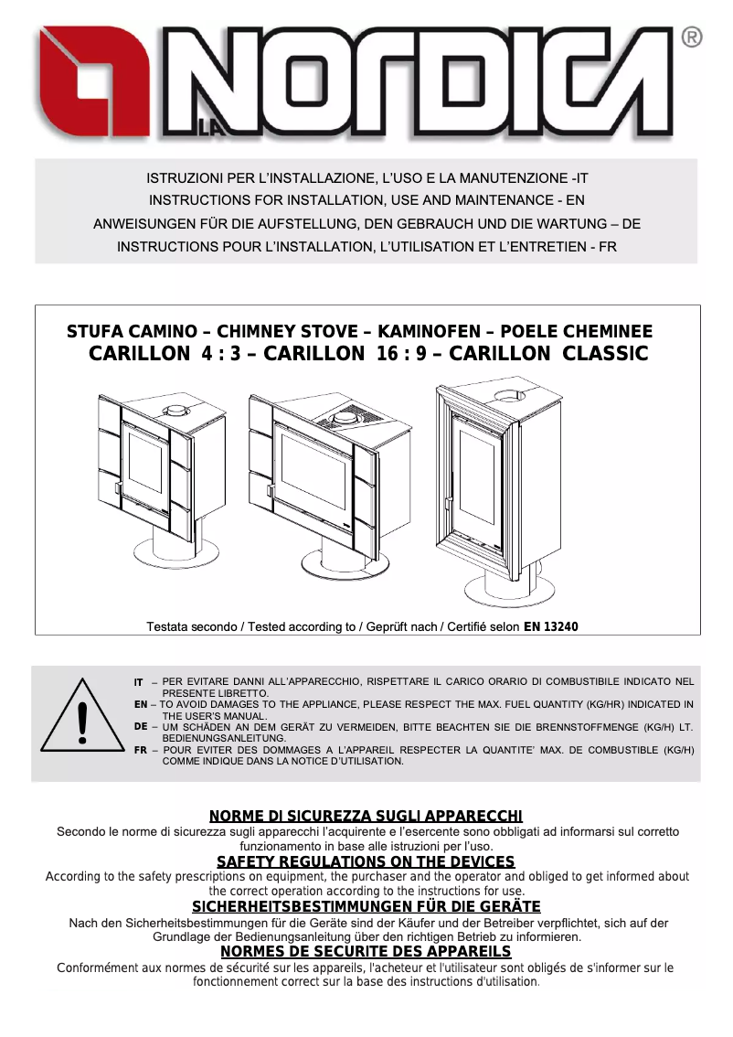 Página 1 del manual Manual de usuario La Nordica Carillon 16-9