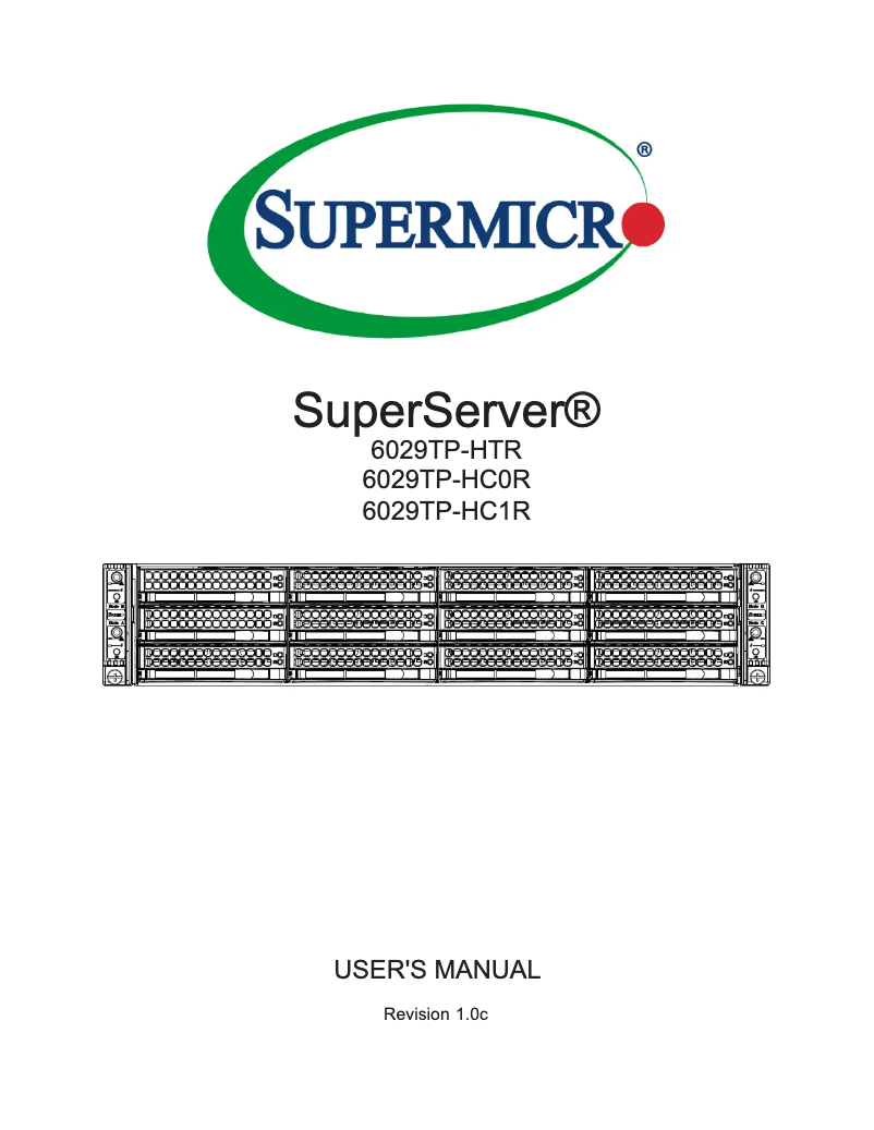 Página 1 del manual Manual de usuario Supermicro SuperServer 6029TP-HC0R
