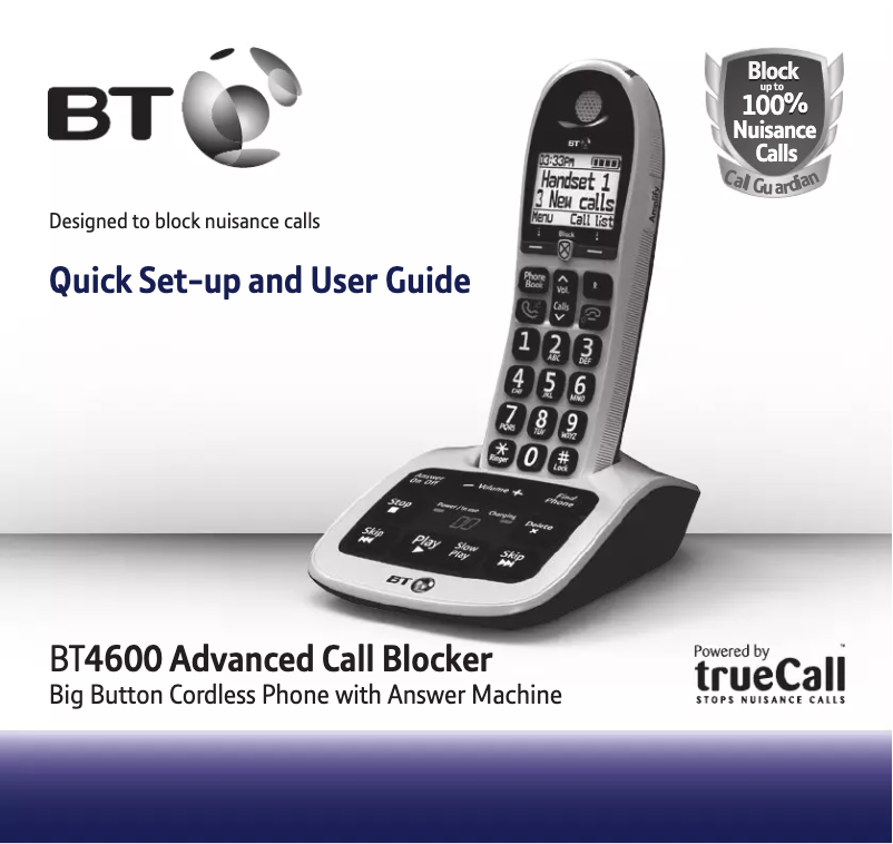 Página 1 del manual Manual de usuario British Telecom BT4600 Advanced Nuisance Call Blocker