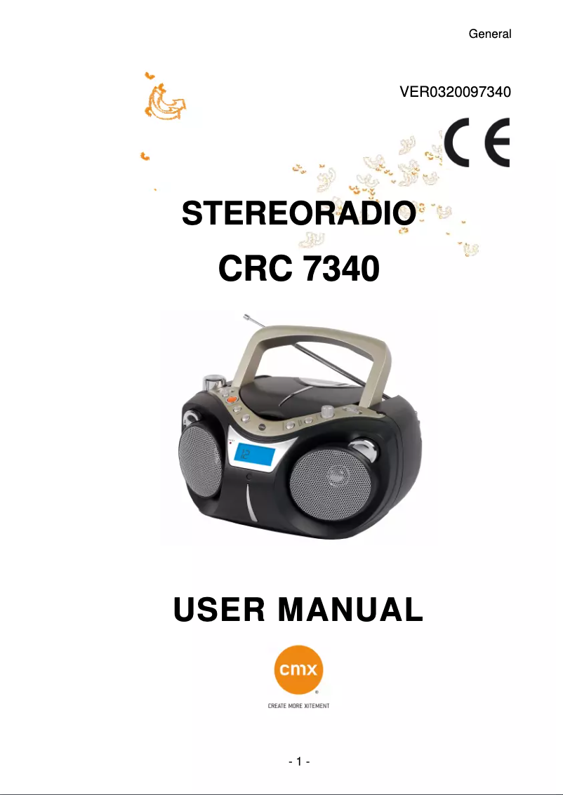 Imagen de la primera página del manual del dispositivo CRC 7340