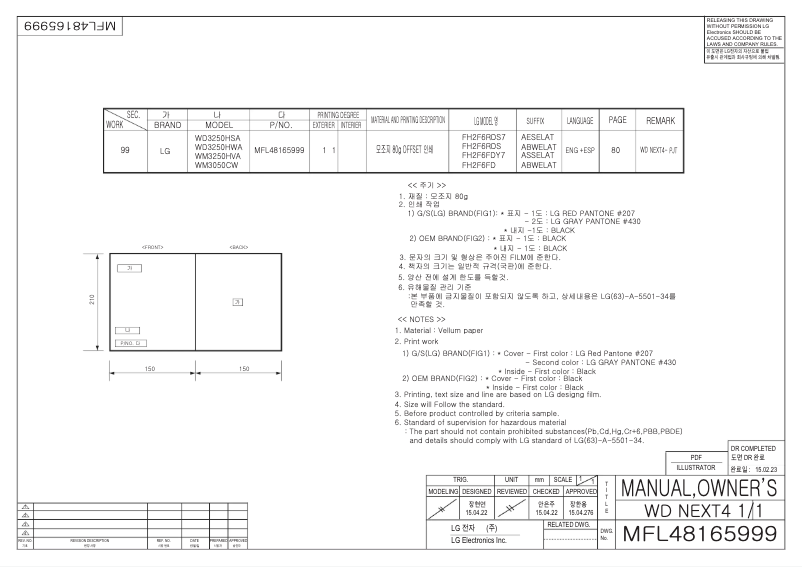 Imagen de la primera página del manual del dispositivo WD3250HWA