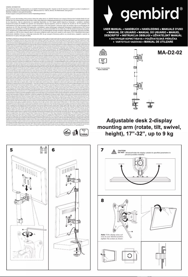 Imagen de la primera página del manual del dispositivo MA-D2-02