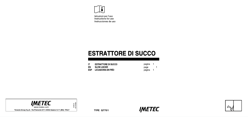 Página 1 del manual Manual de usuario Imetec SuccoVivo SJ4 900