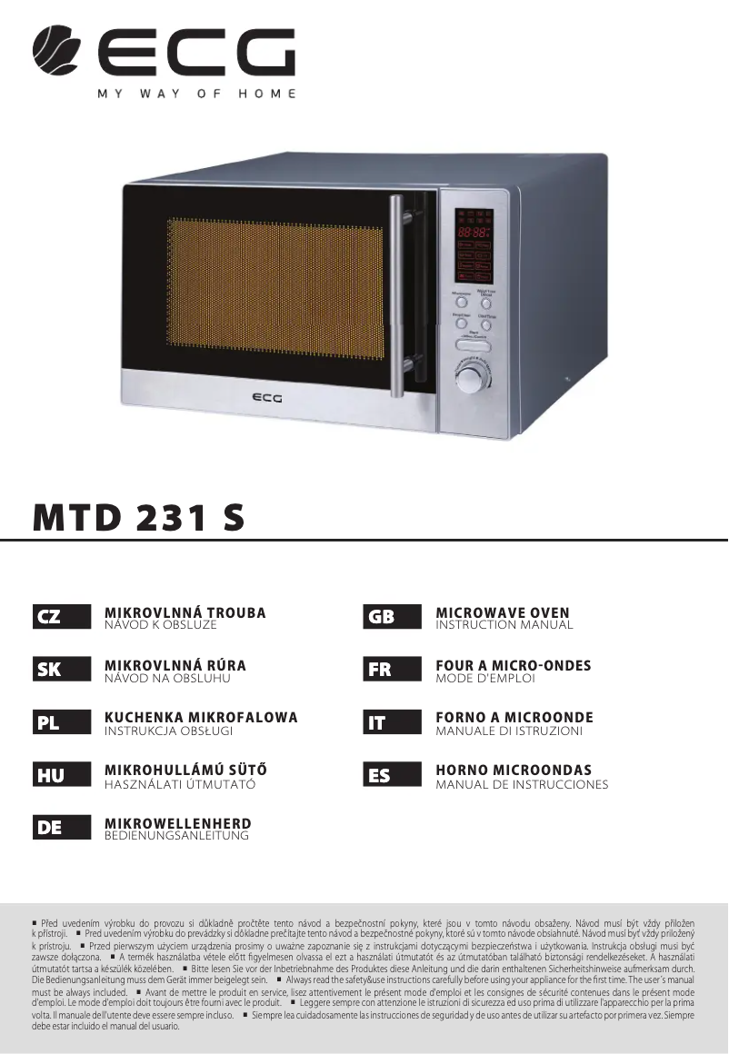 Imagen de la primera página del manual del dispositivo MTD 231 S