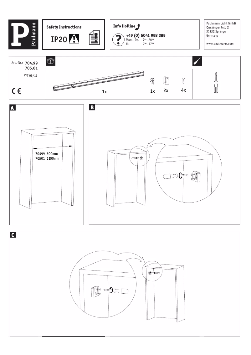 Página 1 del manual Manual de usuario Paulmann 704.99