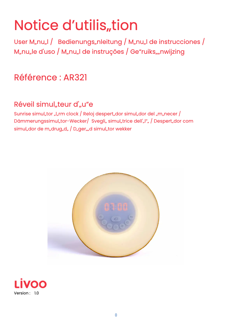 Página nº 1 - Manual de usuario Livoo AR321