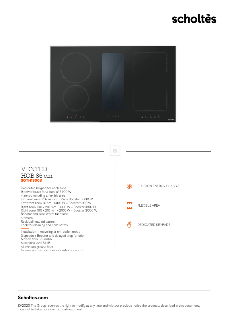 Página nº 1 - Ficha técnica Scholtès SOTH1900B