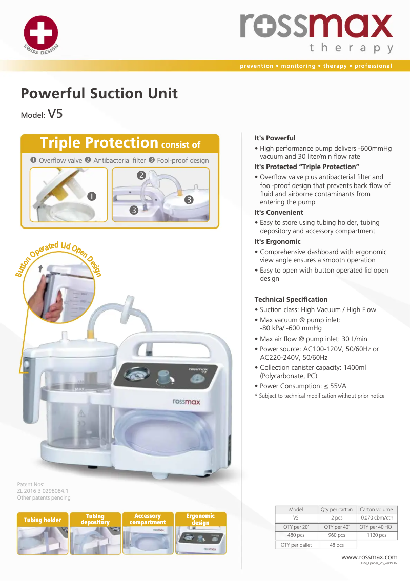 Página 1 del manual Folleto Rossmax V5