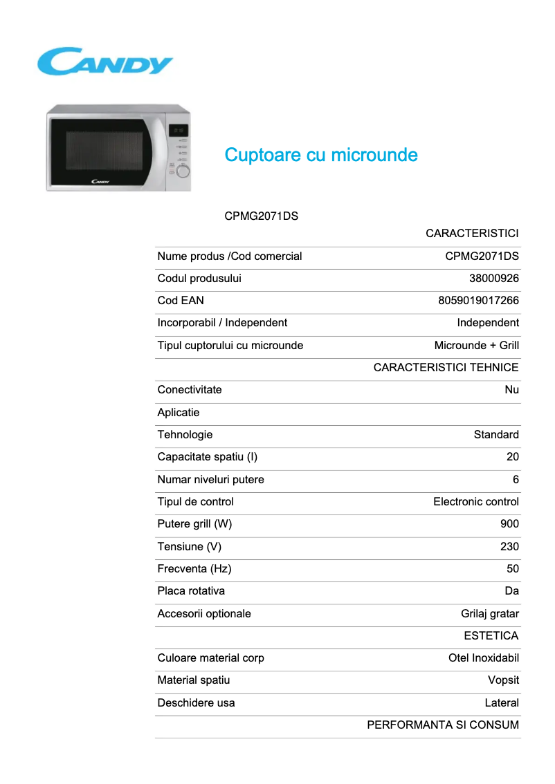 Imagen de la primera página del manual del dispositivo CPMG2071DS