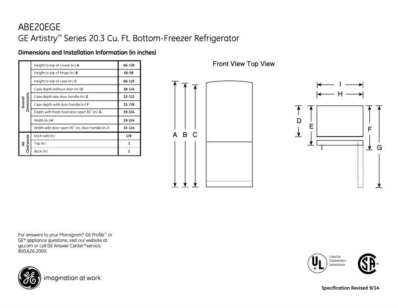 Imagen de la primera página del manual del dispositivo Artistry ABE20EWS