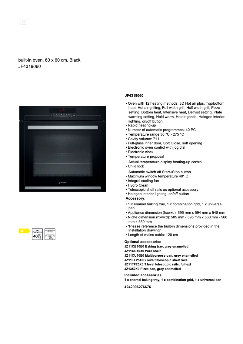 Imagen de la primera página del manual del dispositivo JF4319060