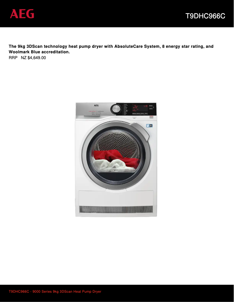 Imagen de la primera página del manual del dispositivo T9DHC966C