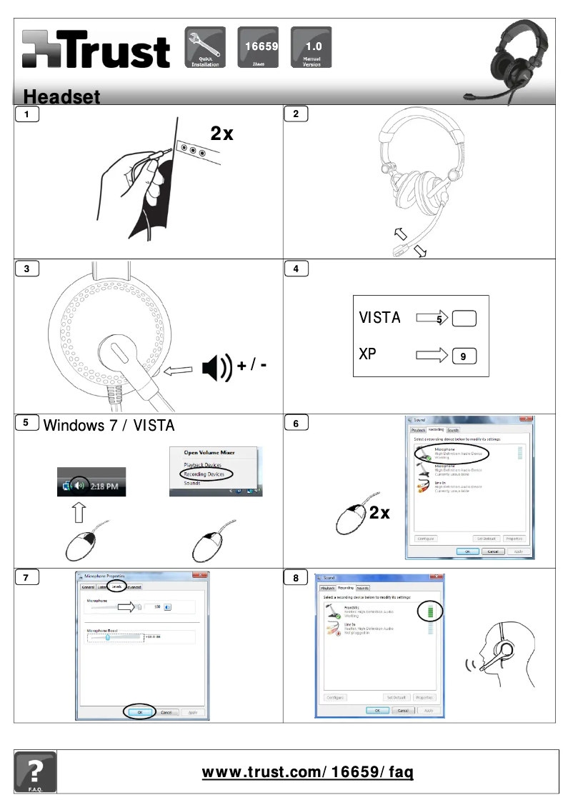 Página 1 del manual Manual de usuario Trust Como Headset