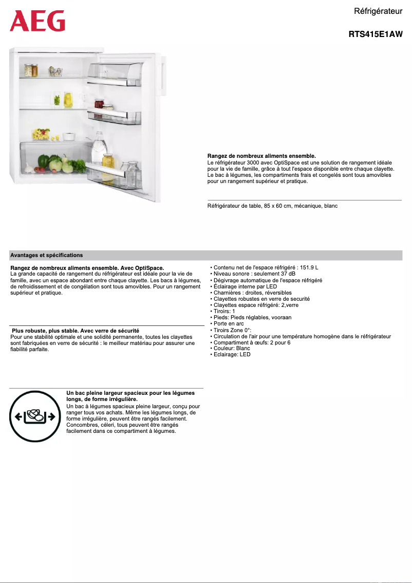 Imagen de la primera página del manual del dispositivo RTS415E1AW