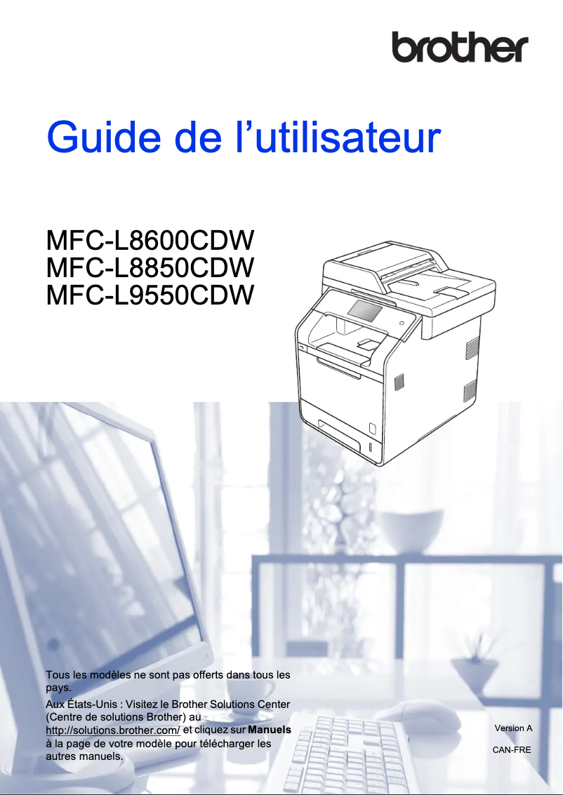 Imagen de la primera página del manual del dispositivo MFC-L8850CDW