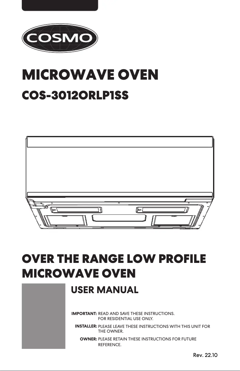 Imagen de la primera página del manual del dispositivo COS-3012ORLP1SS