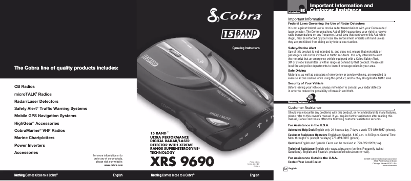 Imagen de la primera página del manual del dispositivo XRS 9690