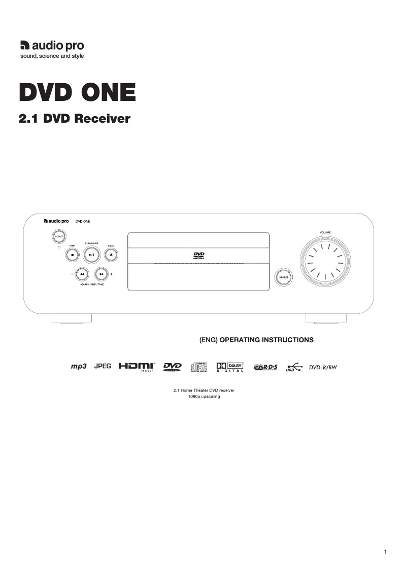 Imagen de la primera página del manual del dispositivo DVD ONE