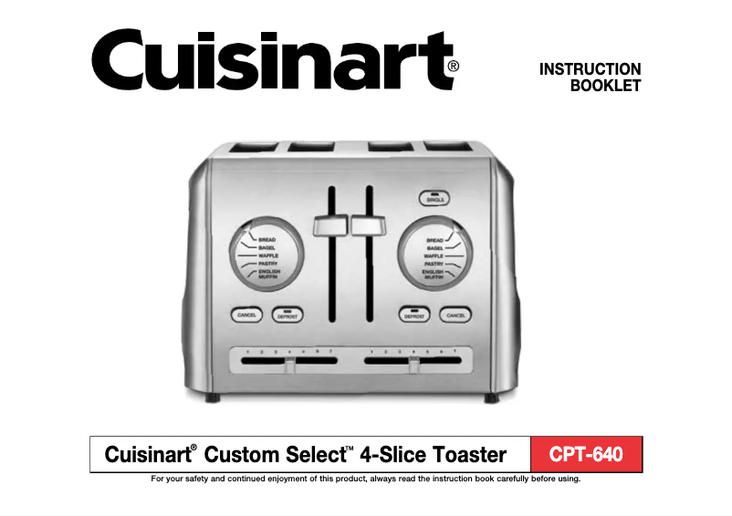 Página 1 del manual Manual de usuario Cuisinart Custom Select CPT-640