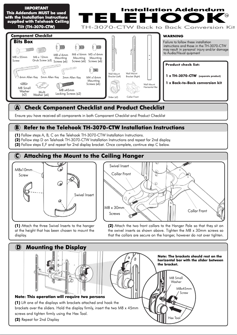 Imagen de la primera página del manual del dispositivo TH-3070-CTW-BB