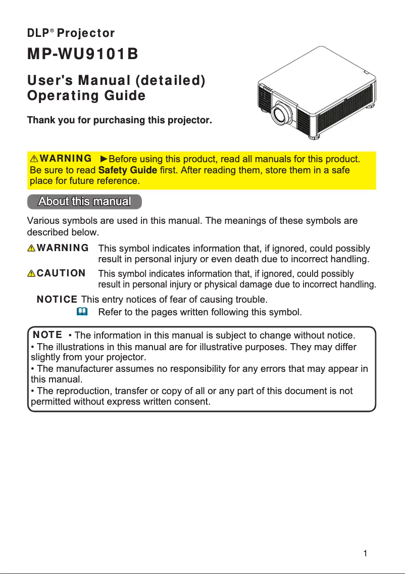 Página nº 1 - Manual de usuario Hitachi MP-WU9101B