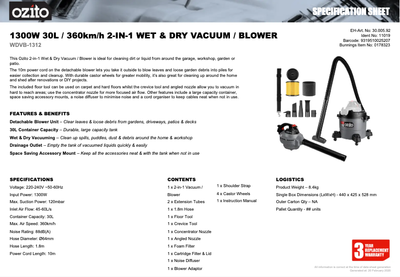 Imagen de la primera página del manual del dispositivo WDVB-1312