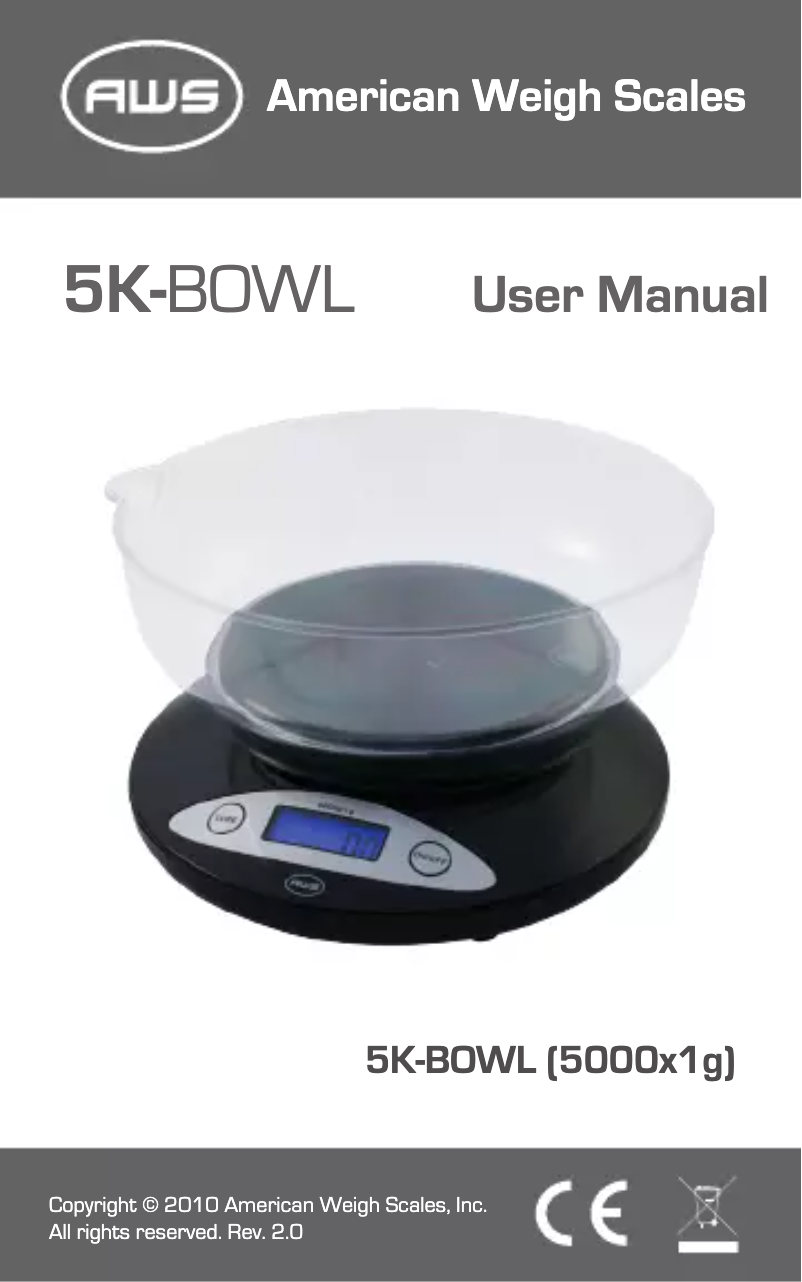 Página 1 del manual Manual de usuario American Weigh Scales 5KBOWL