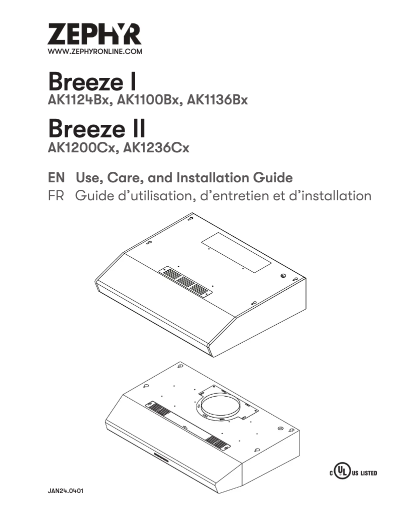 Imagen de la primera página del manual del dispositivo Breeze I AK1136BS