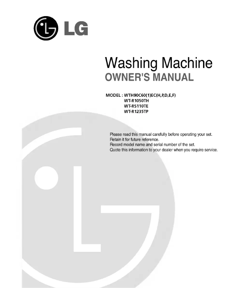 Página 1 del manual Manual de usuario LG WT-R1235TP
