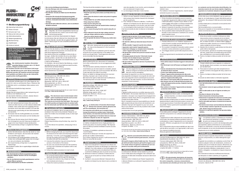 Imagen de la primera página del manual del dispositivo IV 250