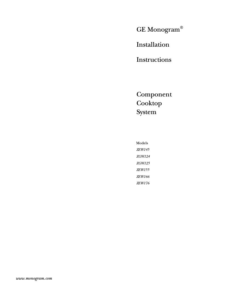 Imagen de la primera página del manual del dispositivo ZEW145VSS