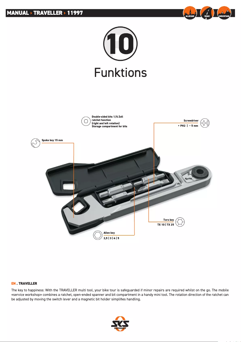Imagen de la primera página del manual del dispositivo Traveller