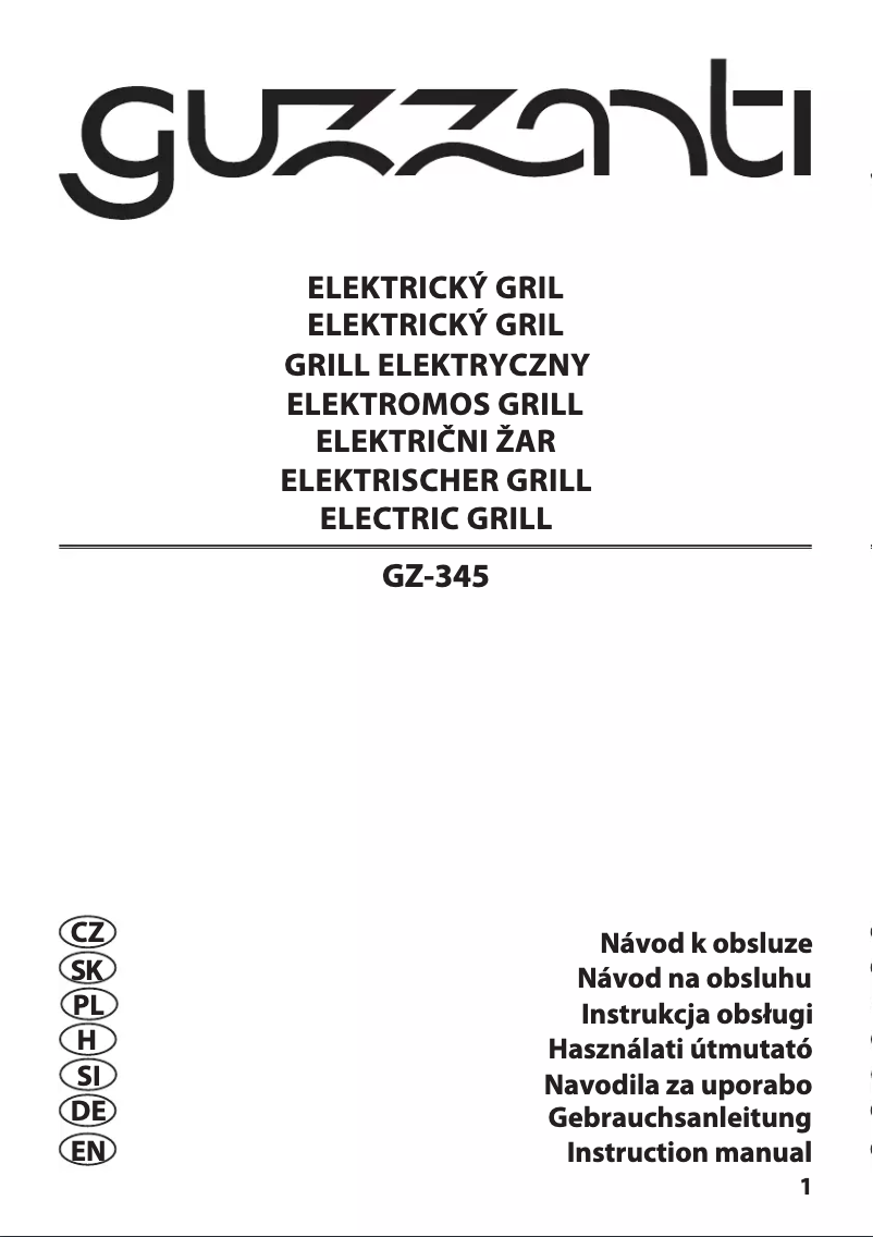 Imagen de la primera página del manual del dispositivo GZ-345