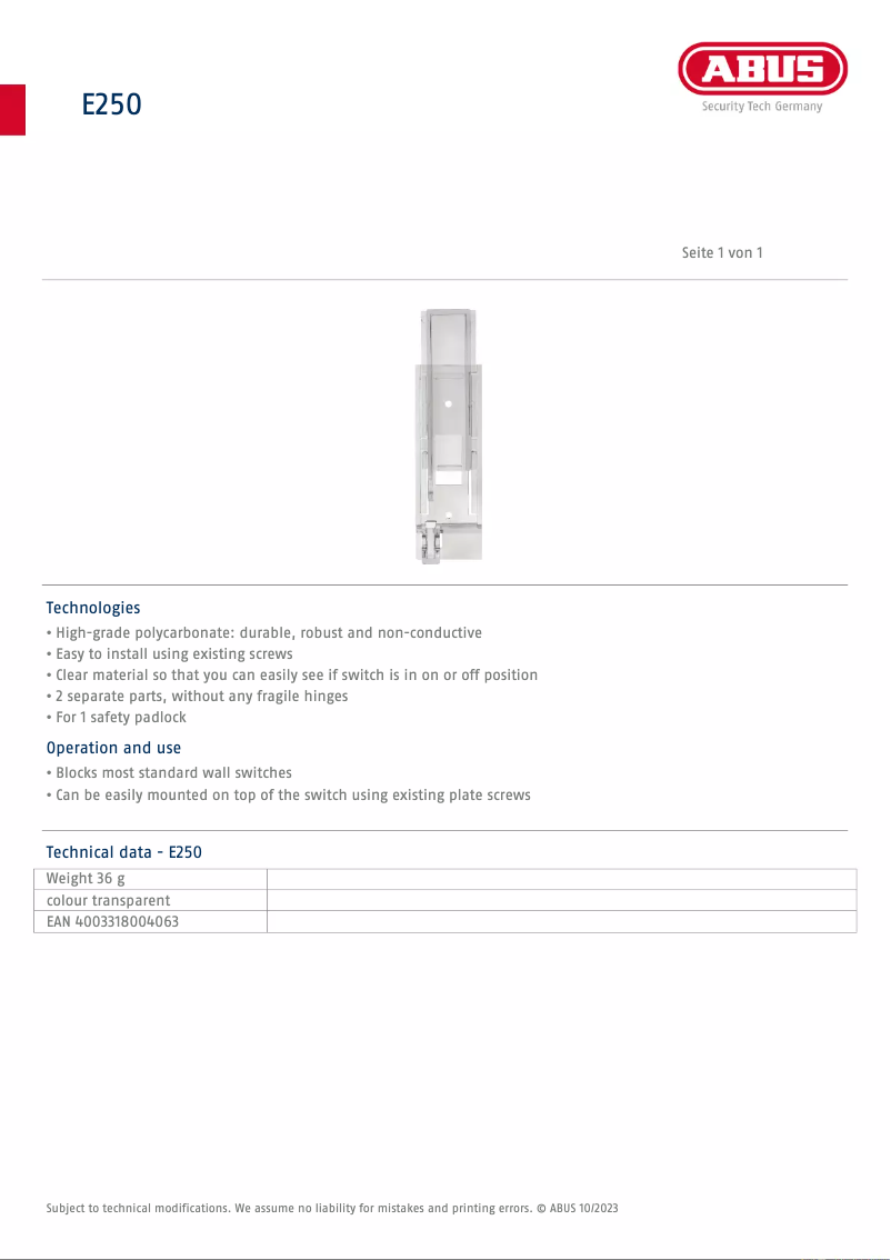 Imagen de la primera página del manual del dispositivo E250