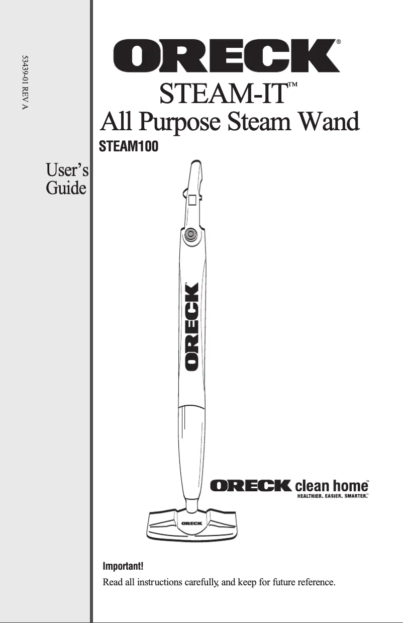 Imagen de la primera página del manual del dispositivo Steam-It STEAM100