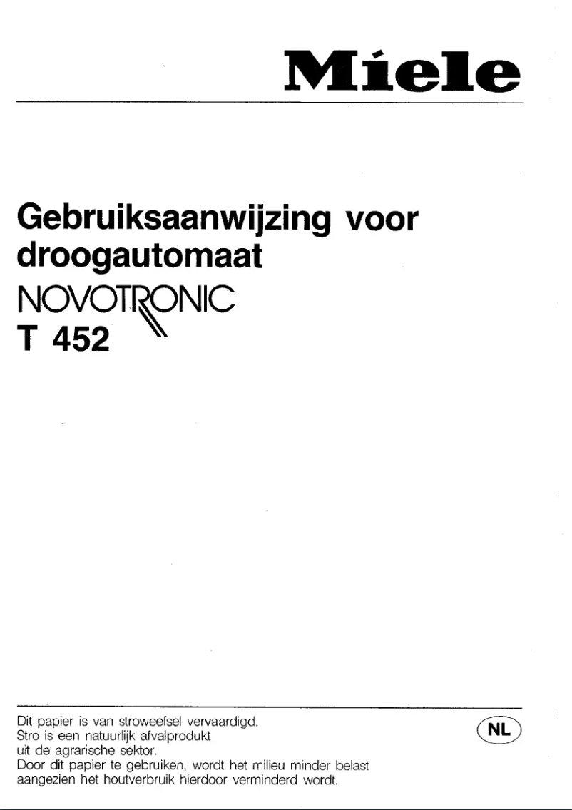 Imagen de la primera página del manual del dispositivo Novotronic T 452