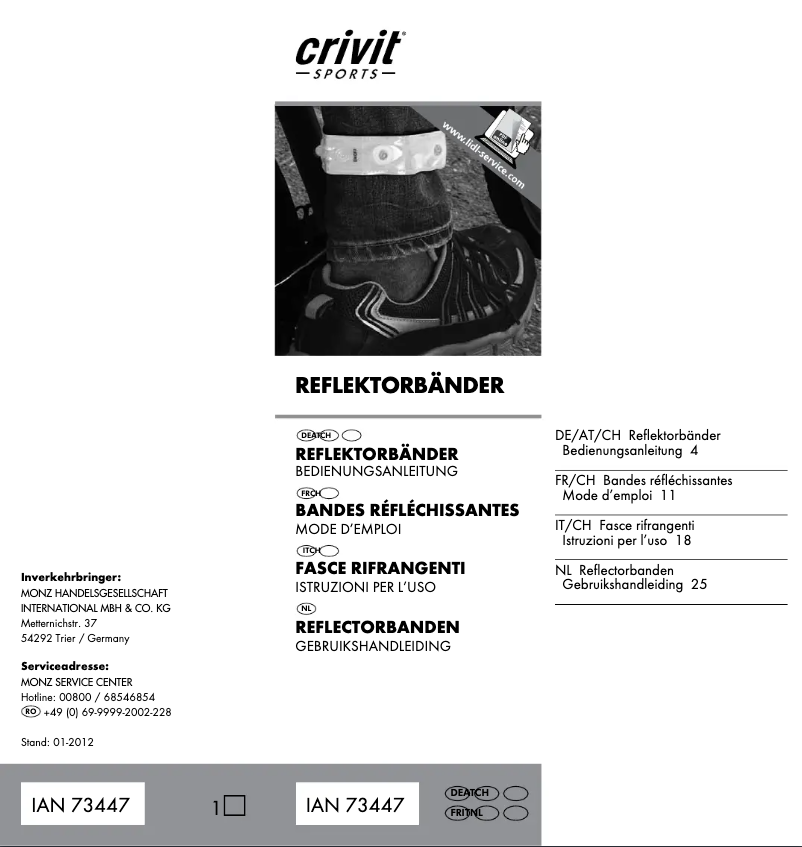 Imagen de la primera página del manual del dispositivo IAN 73447