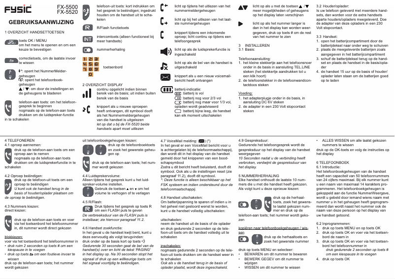 Imagen de la primera página del manual del dispositivo FX-5500