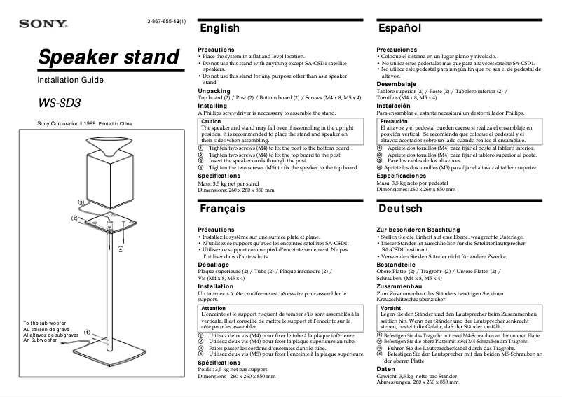 Imagen de la primera página del manual del dispositivo WS-SD3